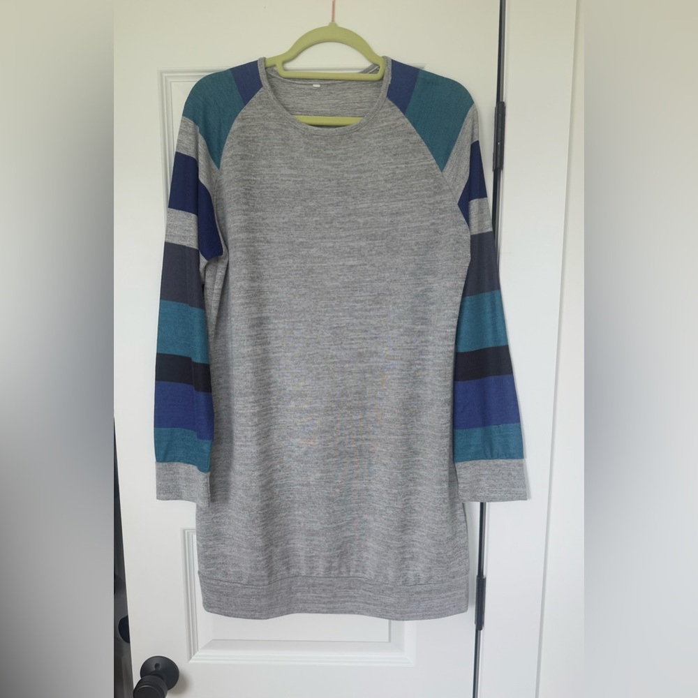 Gray and Blue Raglan Tunic